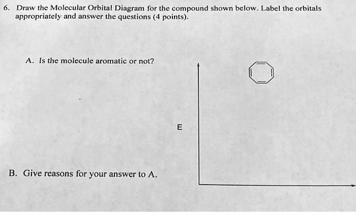 SOLVED: Draw the Molecular Orbital Diagram for the compound shown below ...