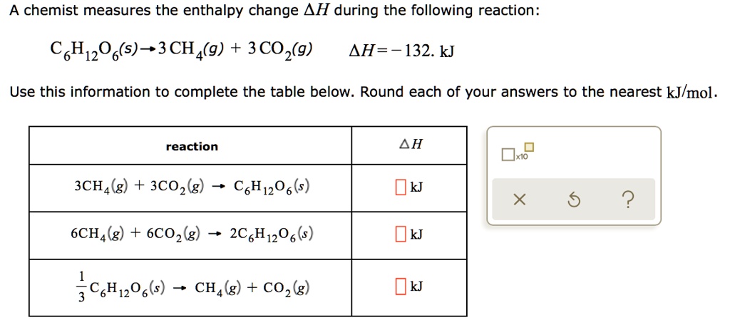 A Chemist Measures The Enthalpy Change During The Following Reaction: