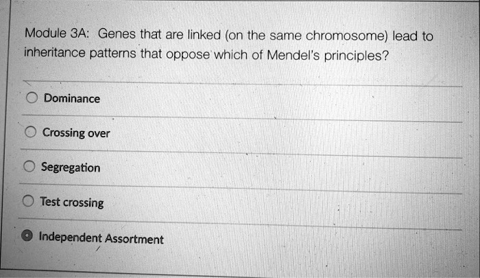 Module 3A: Genes that are linked (on the same chromosome) lead to ...
