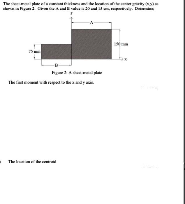 Solved Q1)Locate the centroid for a thin metal sheet shown