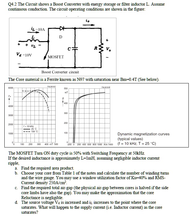 SOLVED Q4.2 The circuit shows a Boost Converter with an energy storage