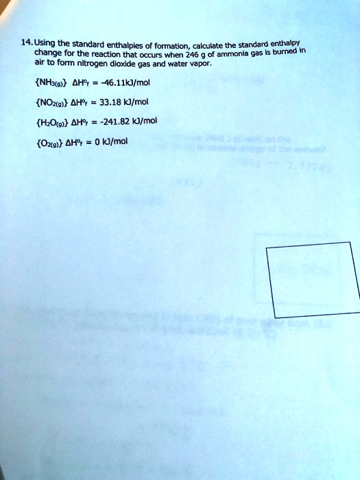 SOLVED Using the standard enthalpies of formation, calculate the