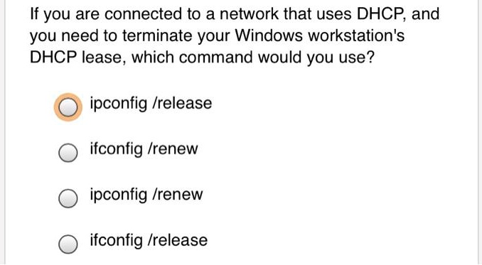 SOLVED: If you are connected to a network that uses DHCP, and you need