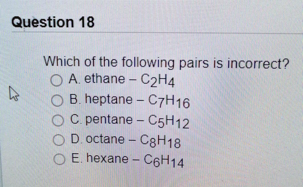 SOLVED Question 18 Which of the following pairs is incorrect 0 A