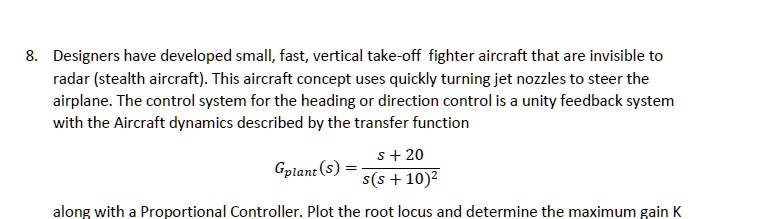 SOLVED: Using Matlab 8. Designers have developed small, fast,vertical ... image.