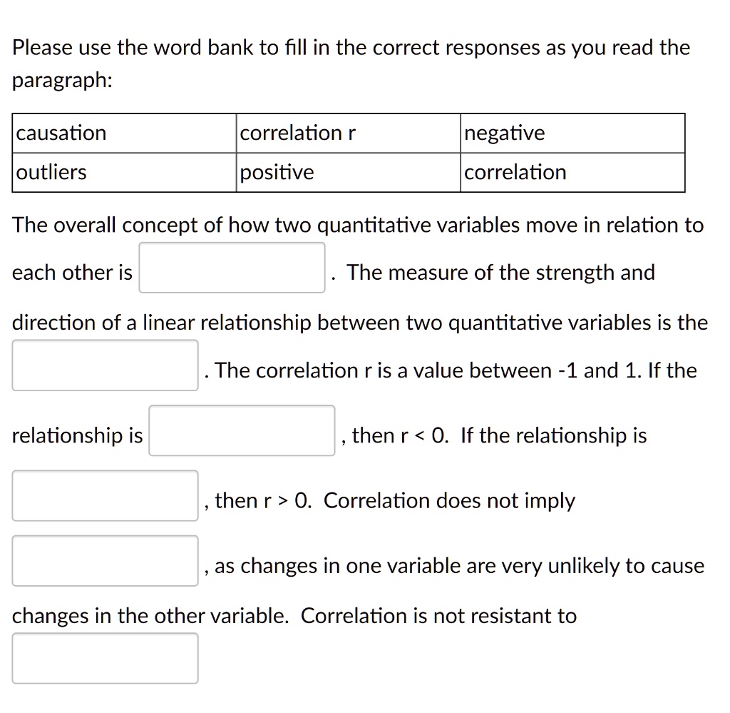 SOLVED: Please use the word bank to fill in the correct responses as ...