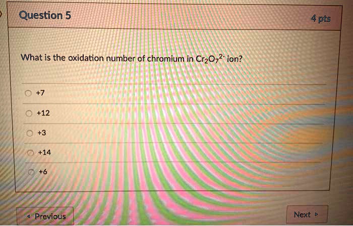 oxidation number of cr in nh42 cr2o7