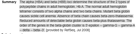 SOLVED:summary The Alpha (HBA) And Beta (HBB_ Oci Determine The ...