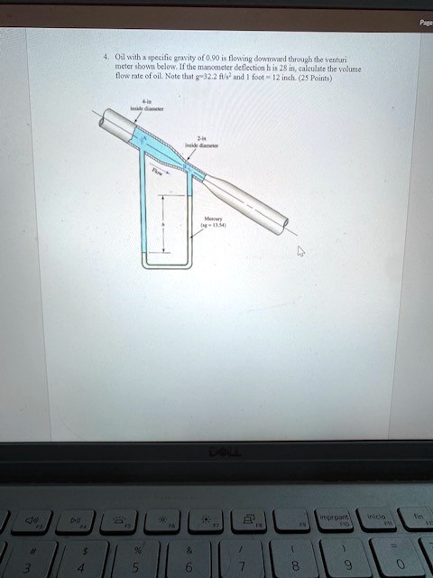SOLVED: Texts: 4. Oil with a specific gravity of 0.90 is flowing ...