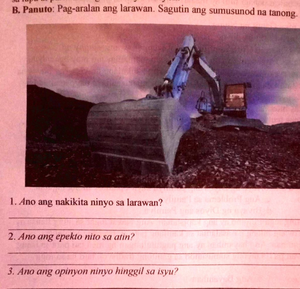 Solved Ano Ang Nakikita Ninyo Sa Larawan Ano Ang Epekto Nito Sa Atin Ano Ang Opinyon