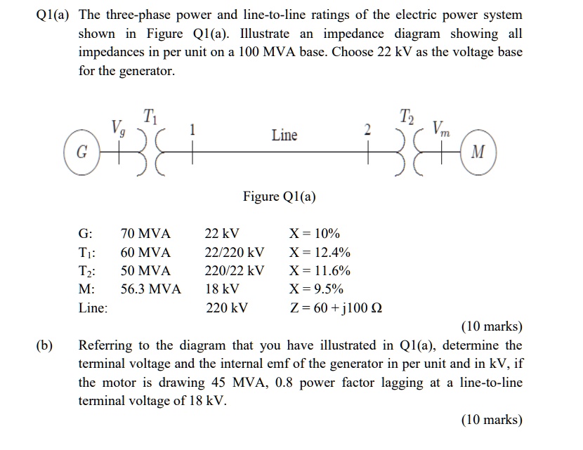 q1a the three phase power and line to line ratings of the electric ...