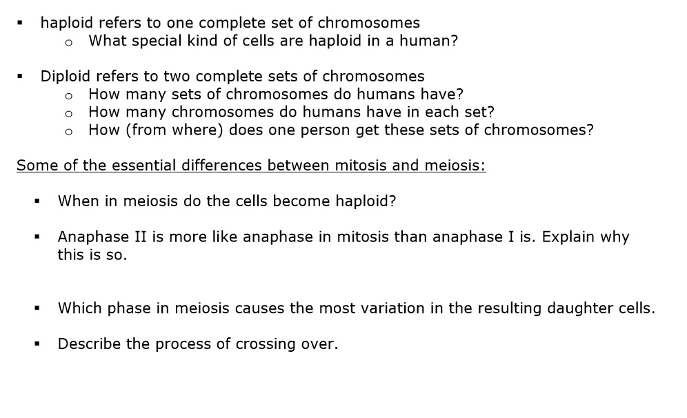 SOLVED haploid refers to one complete set of chromosomes What special