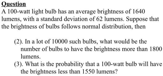 standard 100 watt bulb lumens