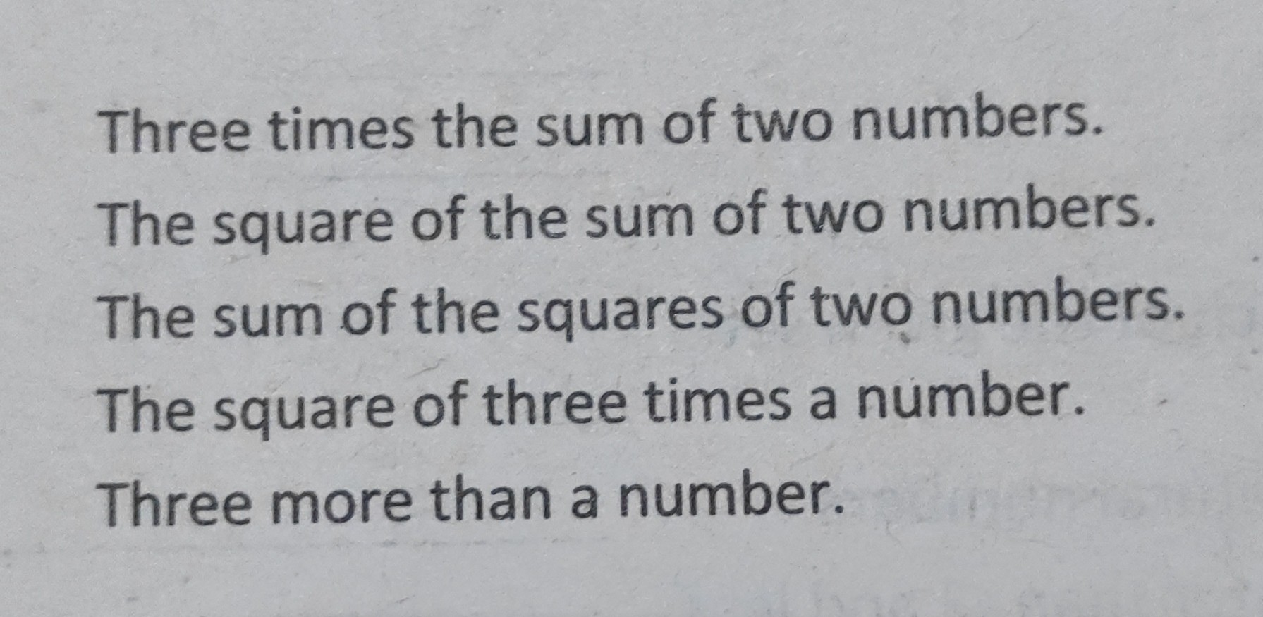 Solved Three Times The Sum Of Two Numbers The Square Of The Sum Of