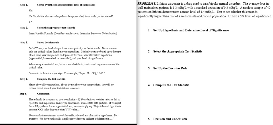 use the left pic to help solve the problem and round to second decimal place step 1 set up hypotheses and determine level of significance ho ha should the alternative hypothesis be upper tai 31297