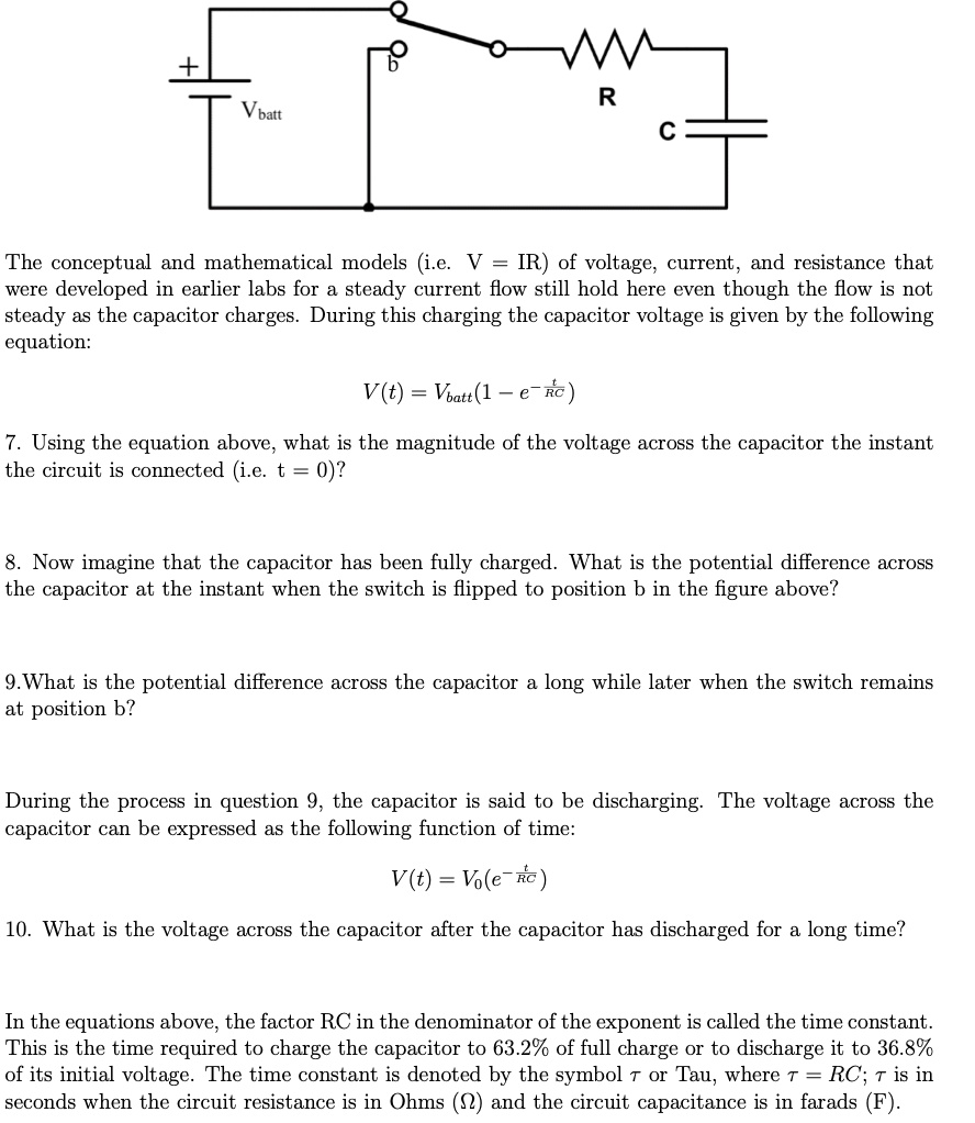 Finding the Steady State Potential Difference over a Capacitor in an RC  circuit with a Battery, Physics