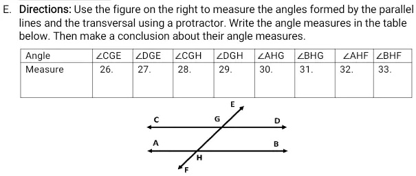 SOLVED: Directions: Use the figure on the right to measure the angles ...