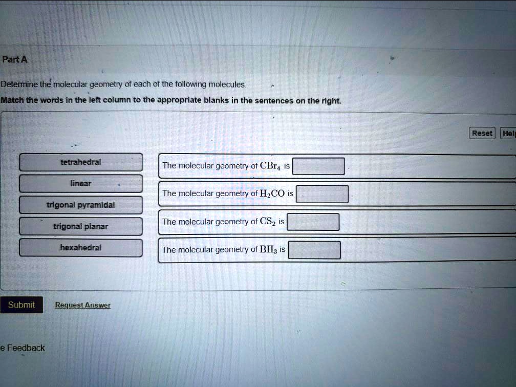 SOLVED: PartA Determine the molecular geometry of each of the following ...