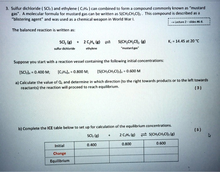 SOLVED Sulfur dichloride (SCI) and ethylene (CH2) can be combined to
