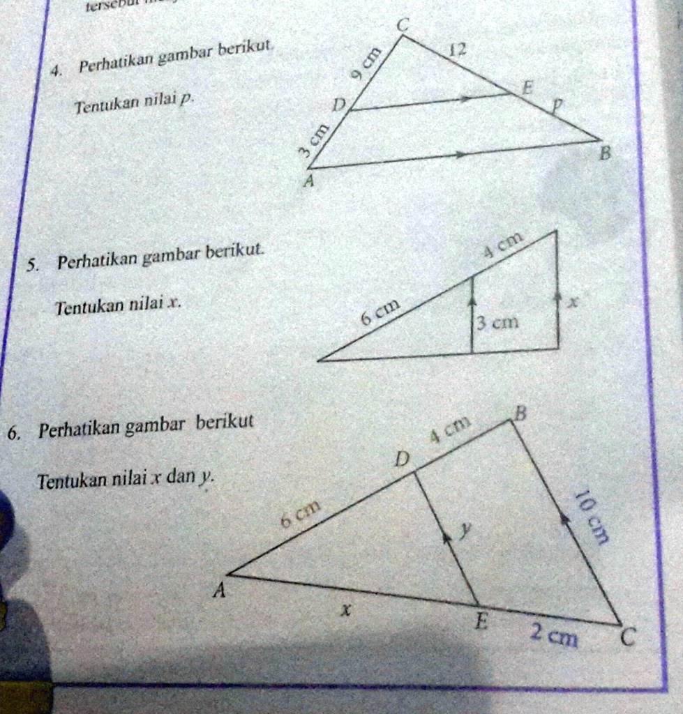 SOLVED: Pakai cara. Singkat. Tentukun nilai p gambar berikut 5