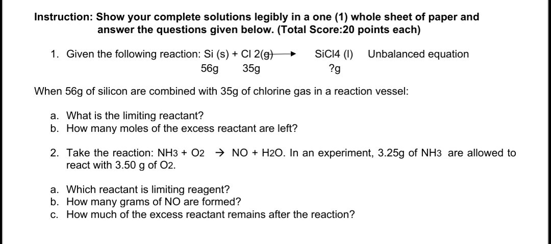 Solved Questions - 2 (20 points) You have the following