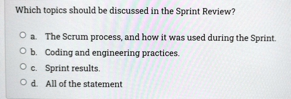 Which Topics Should Be Discussed In The Sprint Review