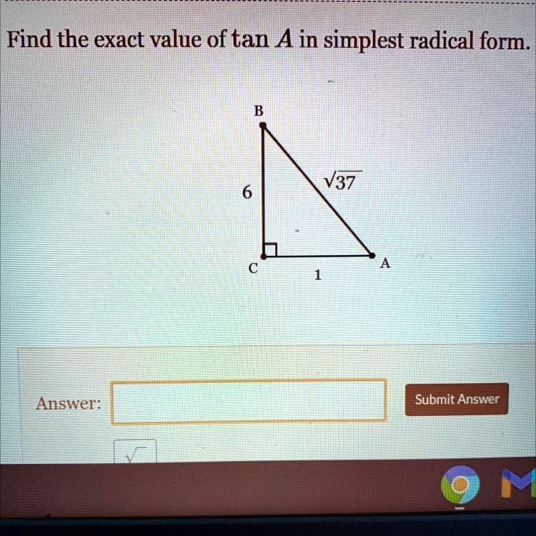 solved-find-the-exact-value-of-tan-a-in-simplest-radical-form-find