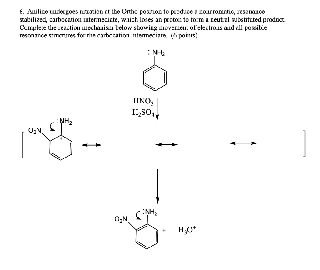 SOLVEDAniline undergoes nitration at the Ortho position to produce a