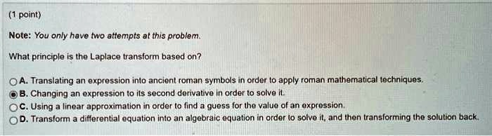 SOLVED: (1 point) Note: You only have two attempts at this problem What ...