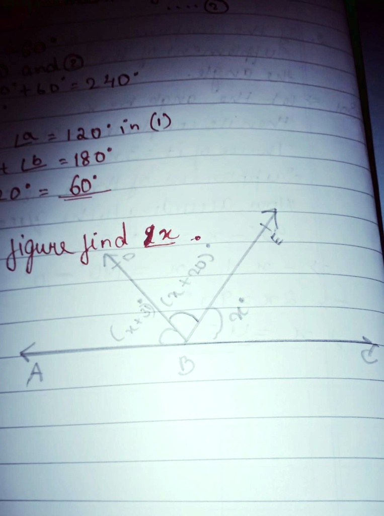find the value of angle x in the given figure