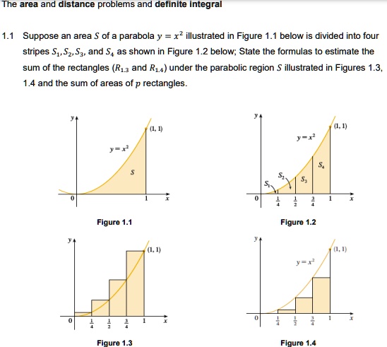 The area and distance problems and definite integral 1.1 Suppose an ...