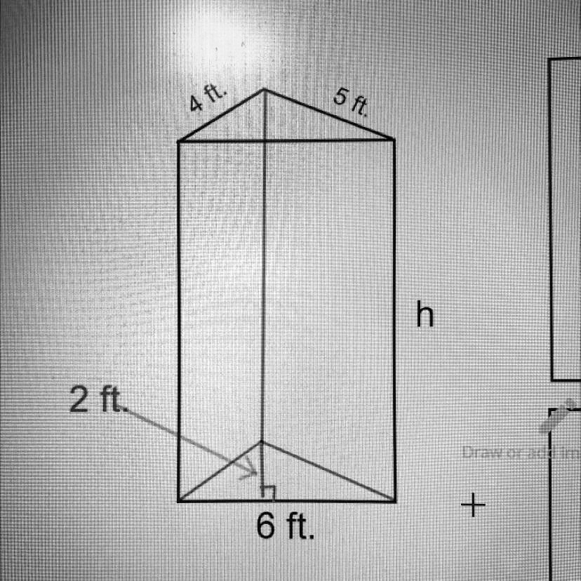the volume of a right triangular prism is 72 cubic feet