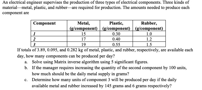 An electrical engineer supervises the production of t… - SolvedLib