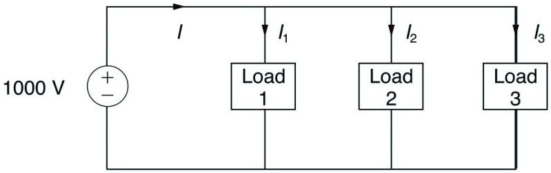 Source Follows Load The following circuit has three loads connected in parallel to a power ...