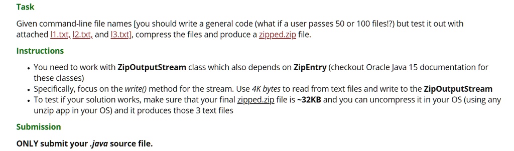 Given command-line file names [you should write a general code (what if ...