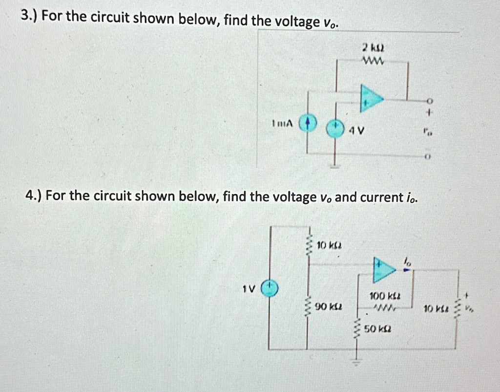 SOLVED: 3.) For the circuit shown below, find the voltage v(o). 4.) For ...