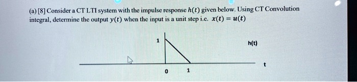 SOLVED: Consider a CT LTI system with the impulse response h given ...