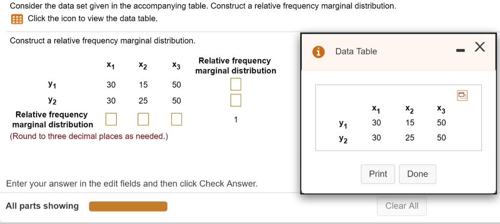 SOLVED: Consider the data set given in the accompanying table ...
