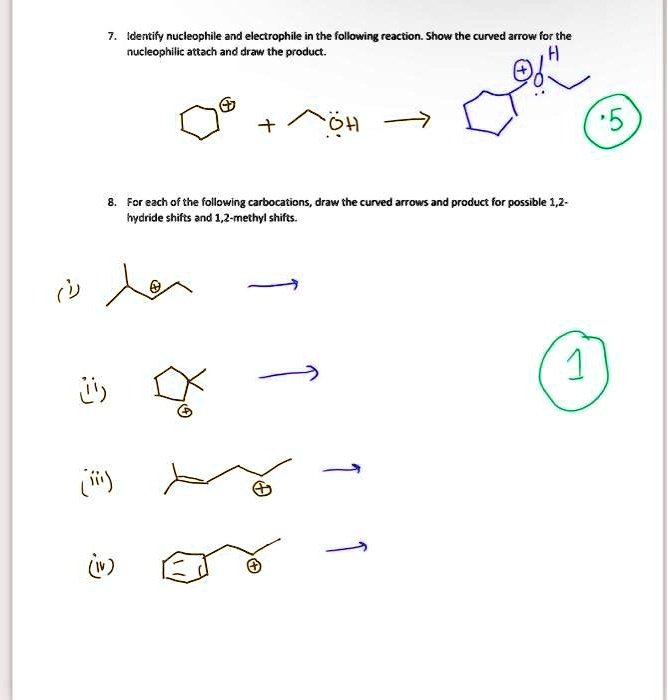 SOLVED: Identify nucleophile and electrophile in the following reaction ...