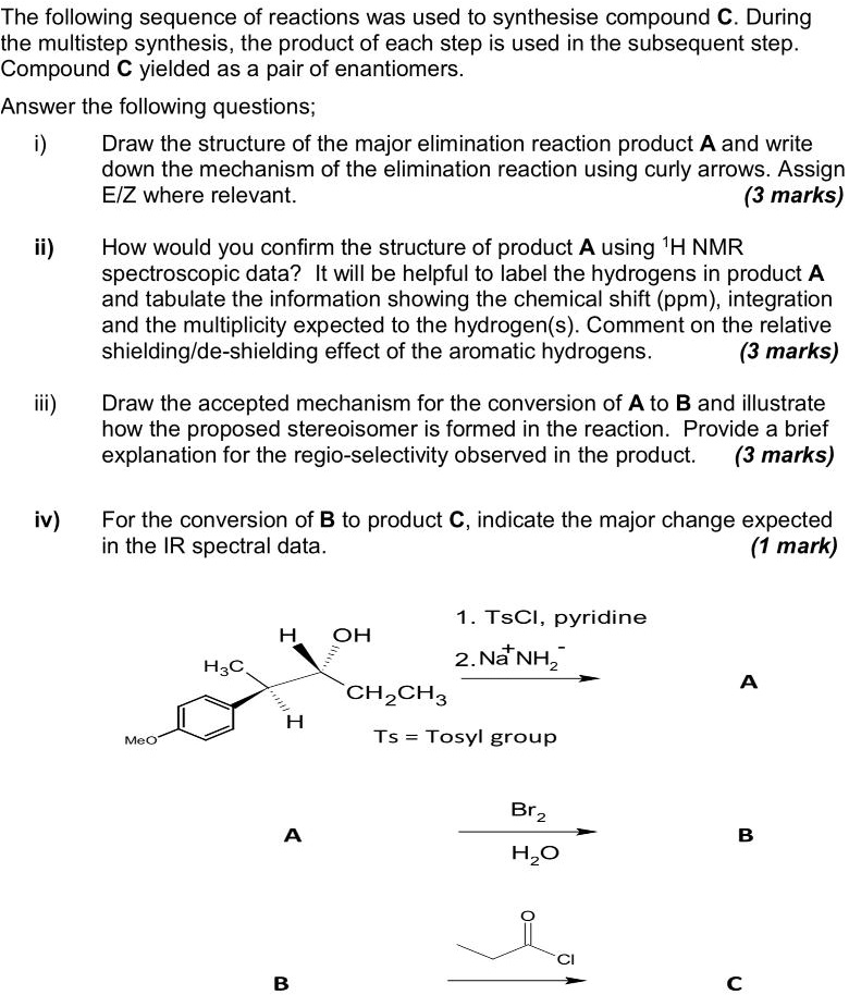 SOLVED:The following sequence of reactions was used to synthesise ...