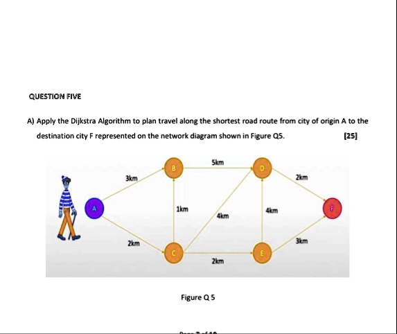 question five a apply the dijkstra algorithm to plan travel along the ...