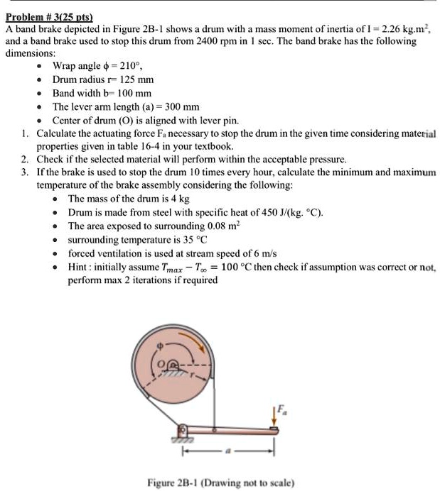 Problem # 3(25 pts) A band brake depicted in Figure 2B-1 shows a drum ...