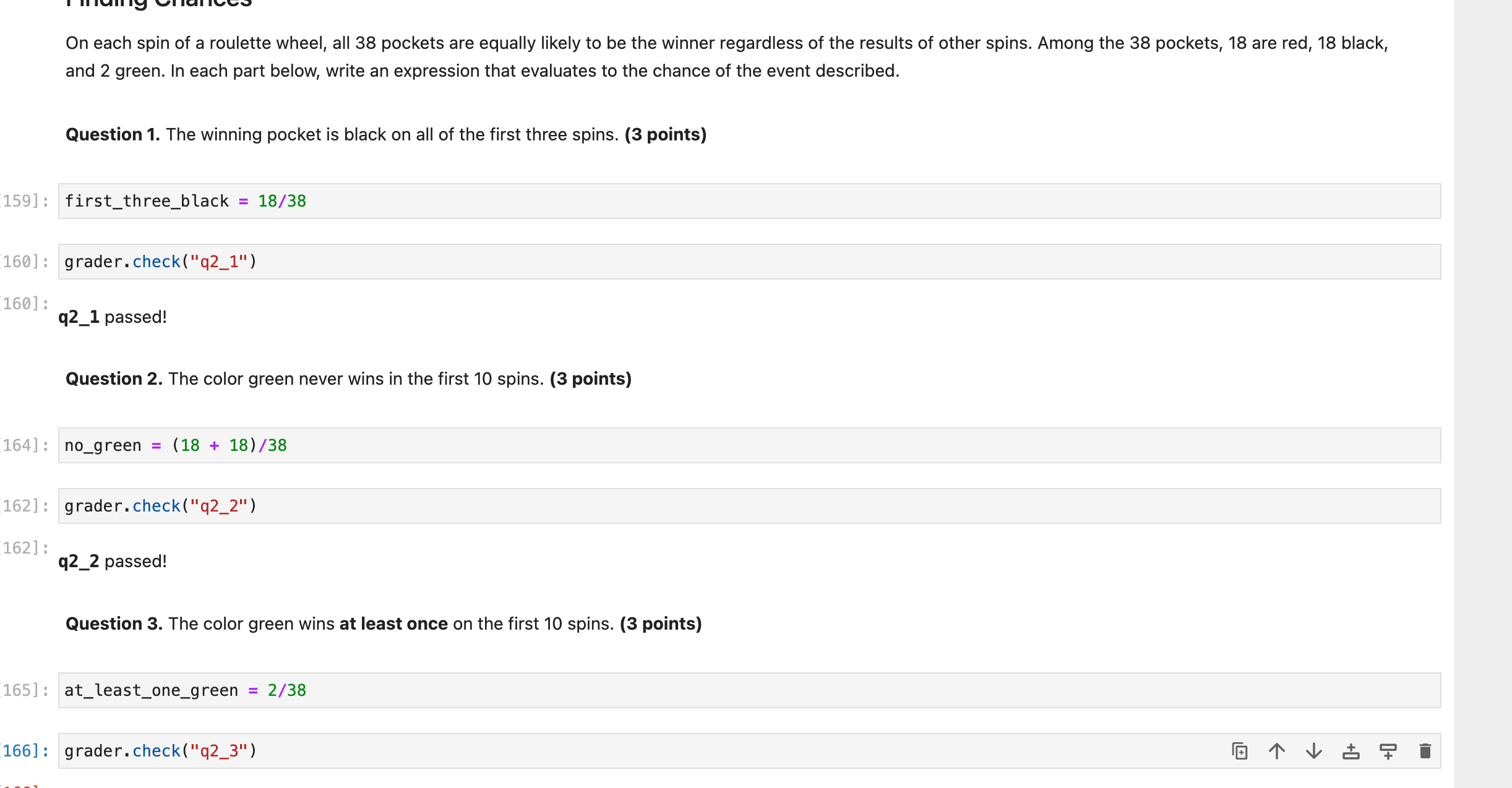 SOLVED On each spin of a roulette wheel, all 38 pockets are equally