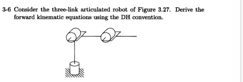 3 6 consider the three link articulated robot of figure 327 derive the forward kinematic equations using the dh convention 99107