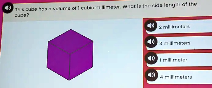 What Is The Side Length Of A Cube In Millimeters