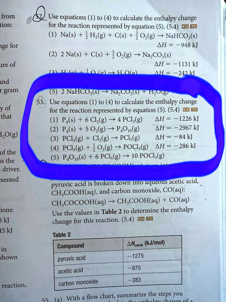 SOLVED: From Tion: Use Equations (1) To (4) To Calculate The Enthalpy ...