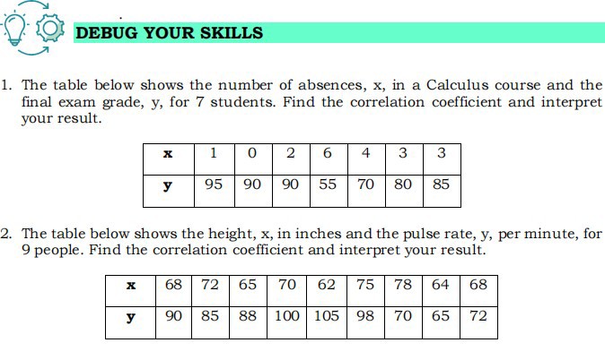 Obstructing Calculus Table debug your skills 1 the table below shows the number of absences x in a ...