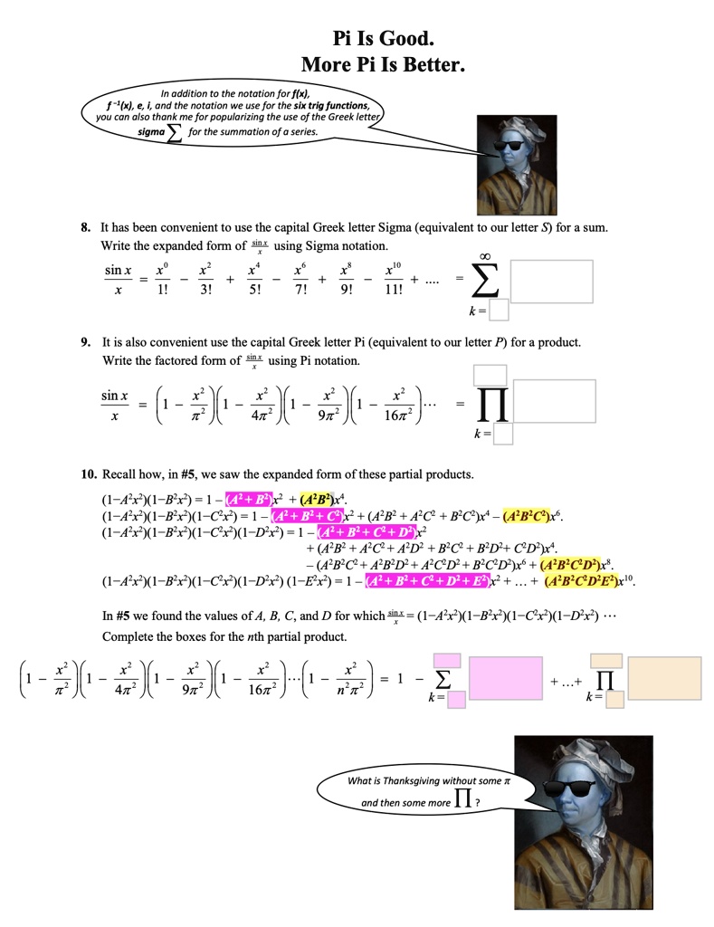 SOLVED: Pi Is Good. More Pi Is Better. In addition to the notation for ...