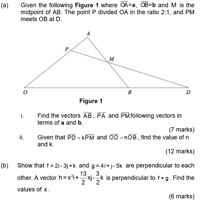 a given the following figure where 4 a ob b and m is the midpoint of ab ...