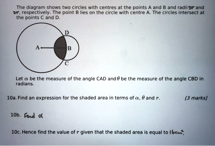 SOLVED: The Diagram Shows Two Circles With Centers At The Points A And ...